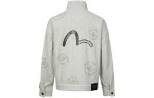 Джинсовая куртка мужская с принтом абрикосового цвета EVISU