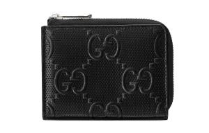 GUCCI Кожаный кошелек для монет мужской черный