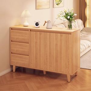 Zhuohe Комод 120х40х80 см для спальни и гостиной из массива дерева, 5 ящиков, натуральный цвет, самосборка
