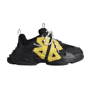 Кроссовки Balenciaga Triple S Sneaker 'Tape Type - Black Yellow', черный