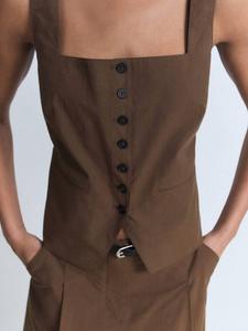 Худи приталенный жилет Mango, Brown