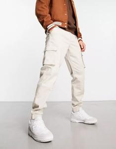 Песочные брюки карго узкого кроя с манжетами Only & Sons