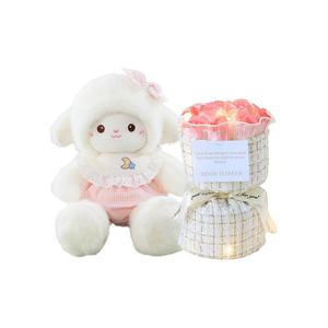 Плюшевая кукла овечка с бантом 35 см высота Tak Bebe