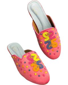 Женские мюли с логотипом розовые Sol’eart