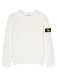 Джемпер с нашивкой Compass Stone Island Junior, белый