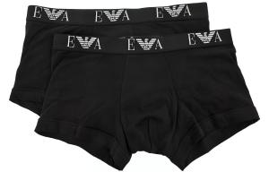 Два боксера с вышитым логотипом EMPORIO ARMANI, черный