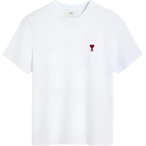 Футболка Ami Paris с вышитым логотипом AMIPARIS, белая