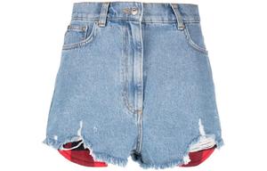 Джинсовые шорты женские небесно-голубые MOSCHINO