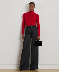 Женские широкие брюки-карго из атласного шармеза Lauren Ralph Lauren, Black