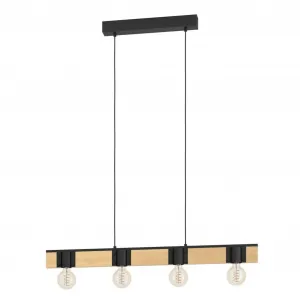 Подвесной светильник Eglo Bailrigg, черный / коричневый