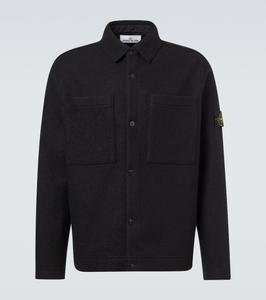 Верхняя рубашка из натуральной шерсти Stone Island, черный