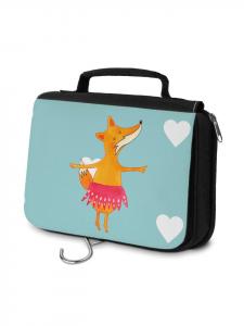 Mr. & Mrs. Panda Косметичка Fox Ballerina без надписей, бирюзового пастельного цвета