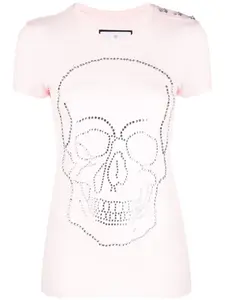 Футболка с кристаллами Philipp Plein, розовый