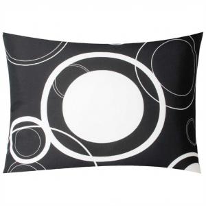 Чехол на подушку размером примерно 30х50 см, цвет: черный с белыми кружками Arsvita