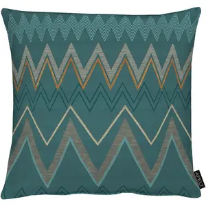 Декоративная подушка Indira с чехлом и наполнителем, 1 штука Apelt, Petrol + gemustert