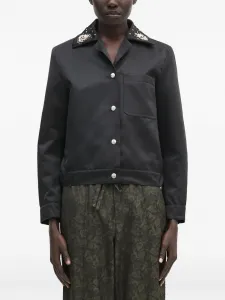 Пиджак с декорированным воротником Wales Bonner, черный