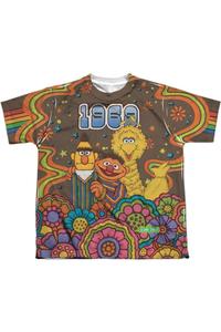 Футболка с коротким рукавом Sesame Street Psychedelic 69 для детей из полиэстера Gildan, белый