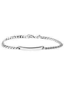 Adeliás Браслет унисекс - браслет из нержавеющей стали в виде цепочки, 22,5 см, серебристый