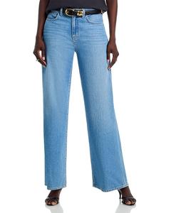 Алисент Джинсы с высокой посадкой и широкими штанинами в стиле сникерсов, цвет Caster L'AGENCE, синий