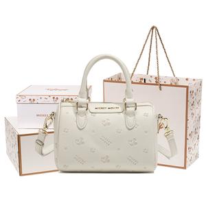 Disney Бостонская сумка через плечо женская розовая белая серебристая черная, Cream White[Mickey Mouse Exclusive Shopping Bag+Box]