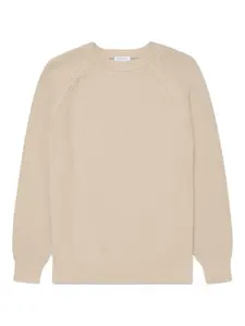 Джемпер из хлопка в рубчик Sunspel, нейтральный