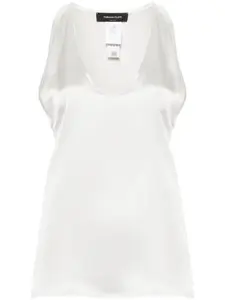 Шелковый топ с U-образным вырезом Fabiana Filippi, серый