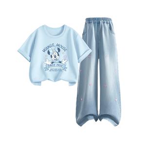 Детская повседневная спортивная одежда Disney, светло-голубой