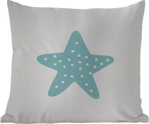 Подушка для улицы - Звезда - Горошек - Пастельные тона - Девочки - Мальчики - Дети - 40x40 см - Водонепроницаемая - Подушка для отдыха - Подушка - Внутренняя часть - Обивка с рисунком MuchoWow