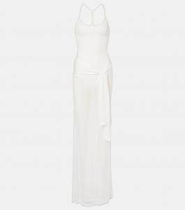 Прозрачное платье La Robe Maille Nodo Jacquemus, цвет off-white