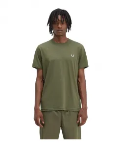 Хлопковая футболка с графическим рисунком в стиле «глюк» Fred Perry, зеленый