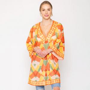 Геометрический пончо-накидка TRUEDAMES, оранжевый