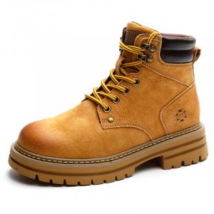 Chibang Короткие ботинки Мартин унисекс землянисто-желтые утепленные на подкладке с эффектом увеличения роста, цвет Earth Yellow Height Increasing Fleece-Lined