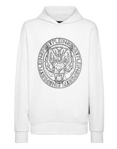 Толстовка с капюшоном Тигр Plein Sport, цвет White / Black