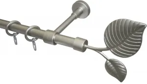 Карниз для штор GARESA "LEAF", желаемая длина, комплект для штор, выдвижной, настенный монтаж, с кольцами 160 см, Ø 20 мм, белый