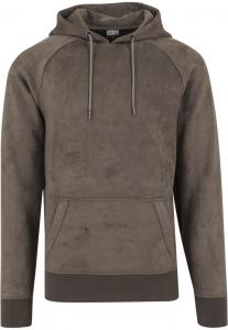 Толстовка с капюшоном Urban Classics Imitation Suede Hoody, оливковый