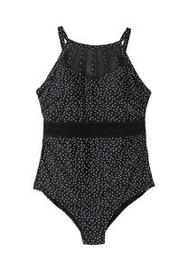 Купальник со вставкой из полупрозрачной сетки sheego, цвет Schwarz Gepunktet