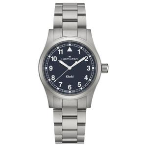 Hamilton Полевые часы Khaki Field Series с кварцевым механизмом, унисекс, синий циферблат, корпус из нержавеющей стали, браслет из нержавеющей стали