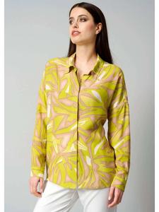 Alba Moda Блузка с принтом в виде графического узора, салатового/бежевого цвета