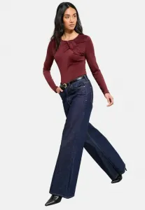 Топ с длинными рукавами и драпировкой, прямого кроя. Friends Like These, Berry Red