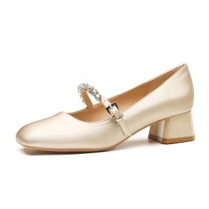 Ainer cat Chunky Heel Mary Jane Shoes 5cm для женщин Ainer-cat, золотой