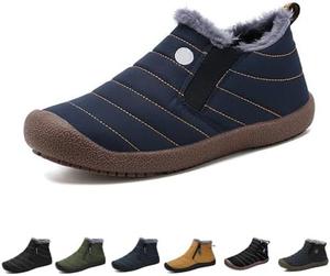 Зимние водонепроницаемые утепленные ботинки Jeeeun Men для улицы, теплые противоскользящие снежные ботинки (Стиль C Серый, 10)