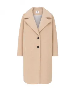 Длинное пальто бежевого цвета с начесом Tiffany, бежевый