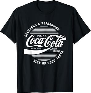 Футболка с белым текстом и логотипом Coca-Cola в виде круга, черная
