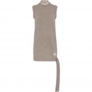Логотип детализированное платье без рукавов мини FENDI, серый