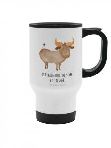 Mr. & Mrs. Panda Термокружка с надписью белого цвета, посвященная знаку зодиака Телец