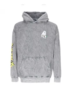 Худи X-Nerm угольного цвета с минеральной стиркой Ripndip, серый