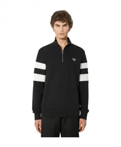 Свитер вязаный с узором Fred Perry, черный
