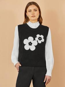 Свитер-жилет без рукавов с цветочным принтом Yumi