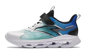 Амортизирующие износостойкие низкие детские беговые кроссовки бело-синие Antakids