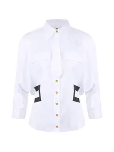 Рубашка с галстуком Elisabetta Franchi, белый